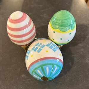 Andrea by Sadek Porcelain Eggs, set of 3, Decorative Figure